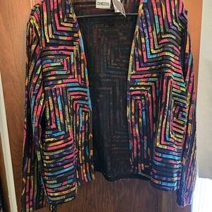 Chico's Vibrant Striped Women's Cardigan